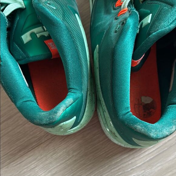 Nike LeBron Biscayne Green and Orange Sneakers - Picture 6 of 7